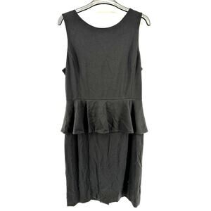 Banana Republic Size 12 Black Dress Peplum Waist Sleeveless Career